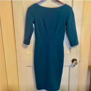 BODEN ponte fitted dress in dark teal 2P